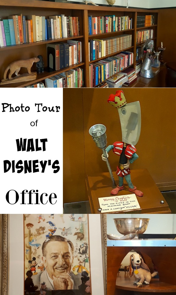 photos of books and objects in Walt Disney's office