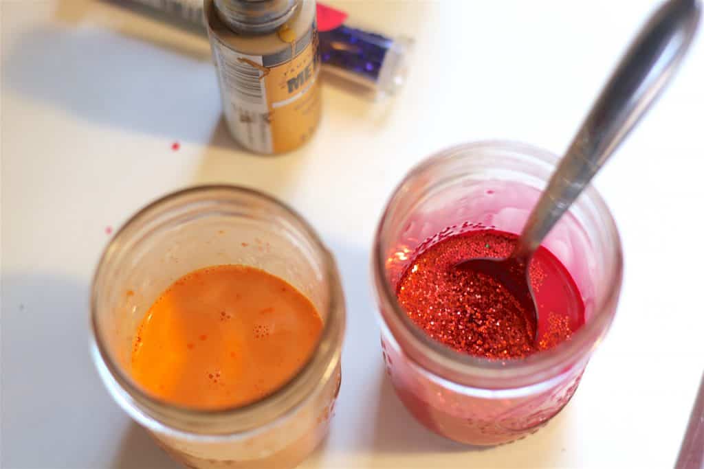 2 jars of lava slime orange and red colors