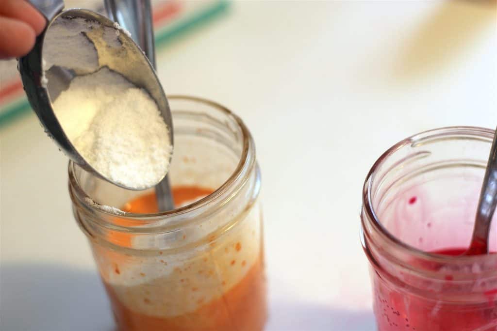 spoon of powder into lava slime jars