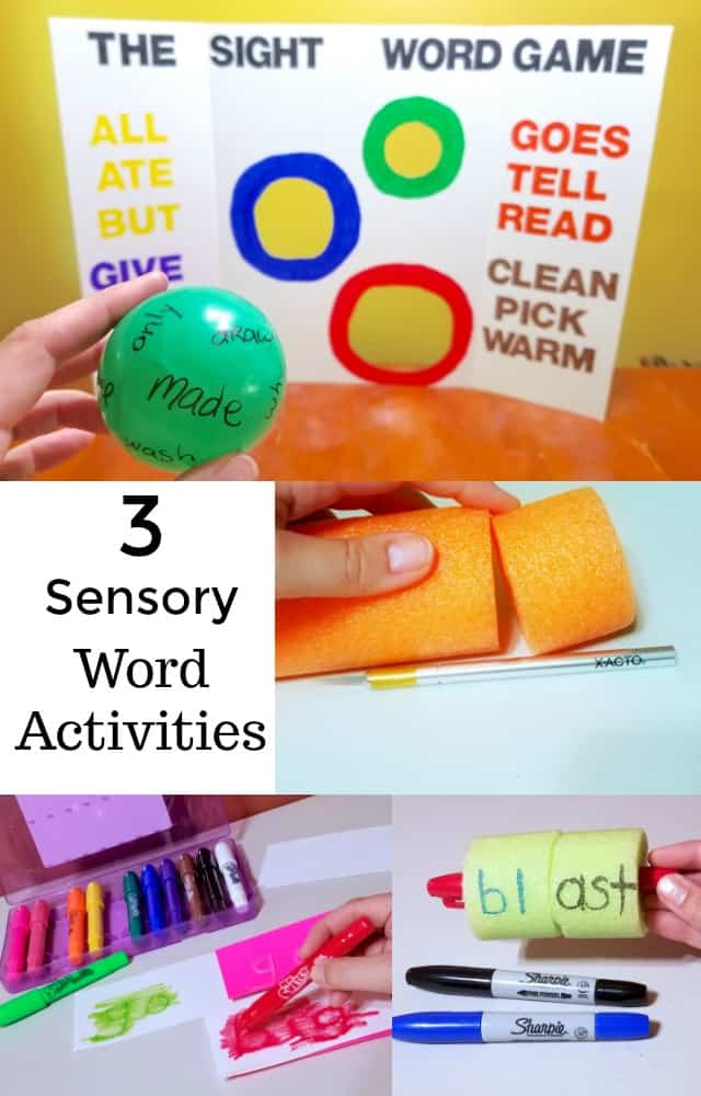 3 Sensory Word Activities