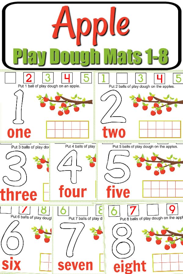 Free Tree Play Dough Number Mats Counting 1 to 10