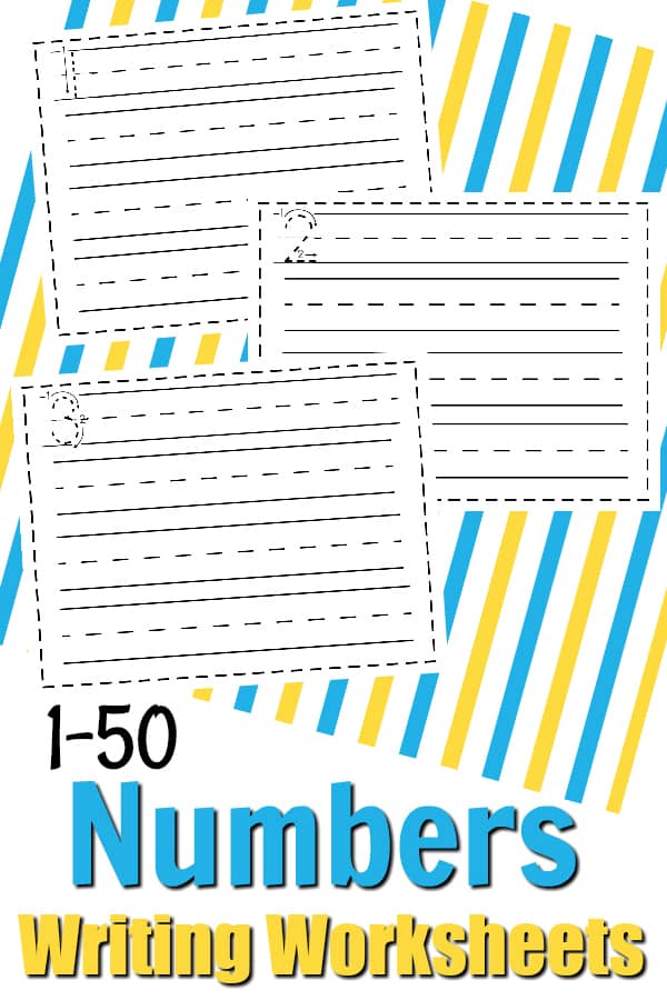 Numbers 1 to 50 Writing Worksheets