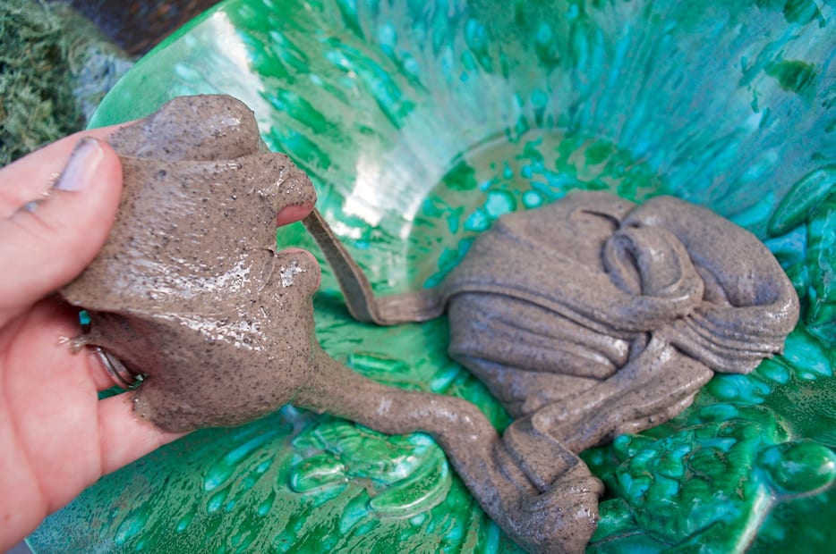 pile of mud slime in bowl