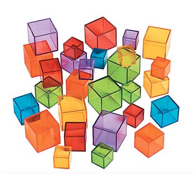 opaque transparent cube counters