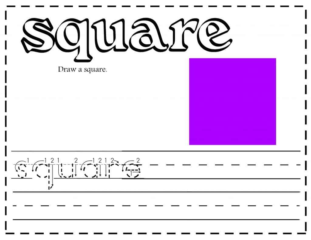 All about learning shapes printables and activities - Square