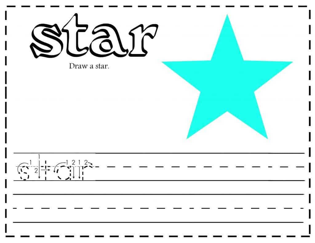 All about learning shapes printables and activities - Star
