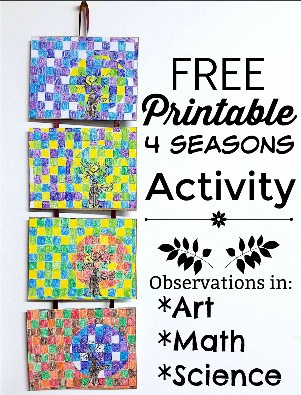 FREE Printable: 4 Seasons Art Observations in Math & Science Lesson