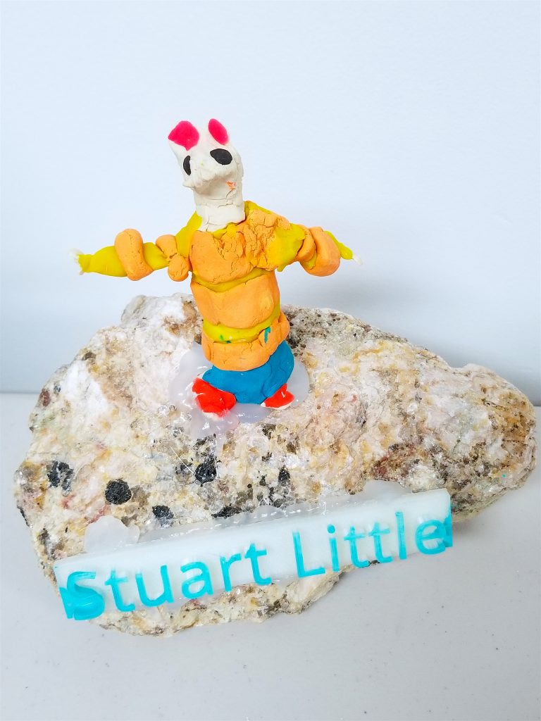 3d printed Stuart Little Book Report name plate