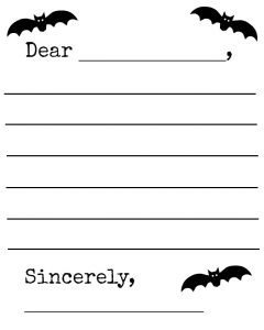 Bat writing template