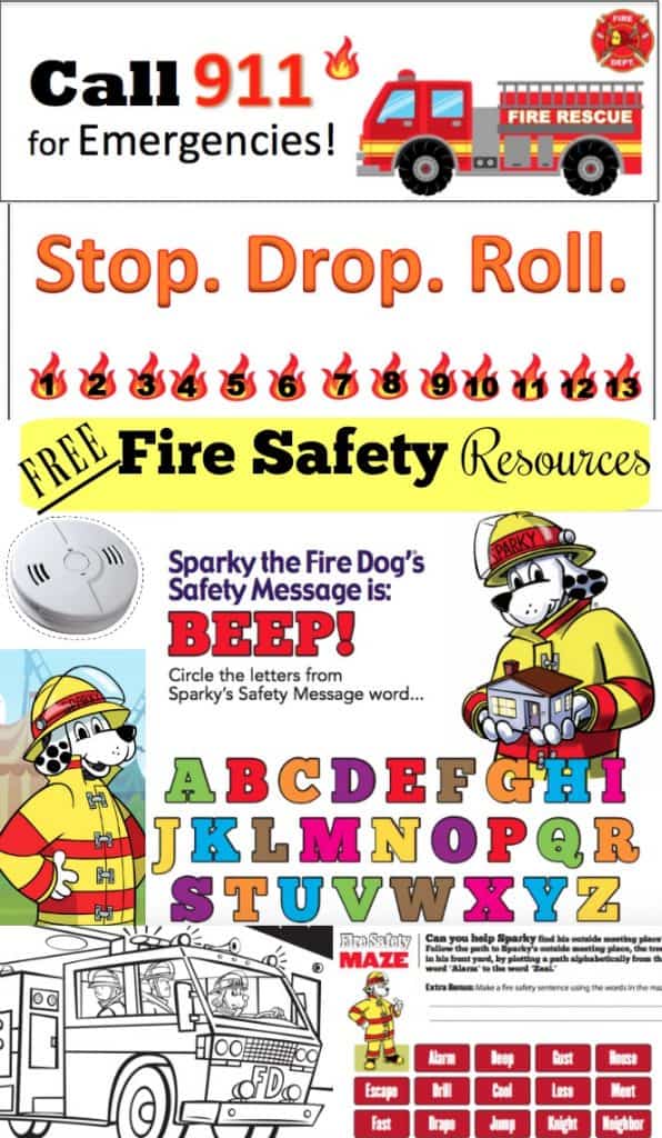 FREE Fire Safety Bookmark, Punch Card, Printables & Resources