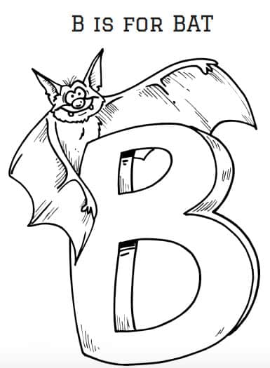 B is for Bat Coloring Sheet