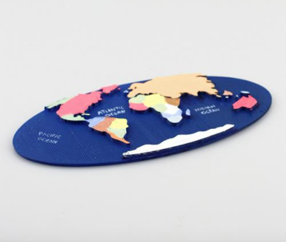 Dremel Education 3D printed world map