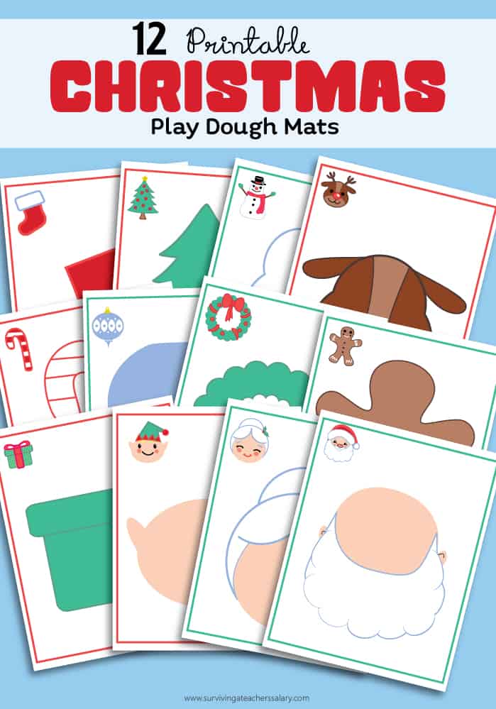 Counting Down to Christmas Play Dough Sensory Mats