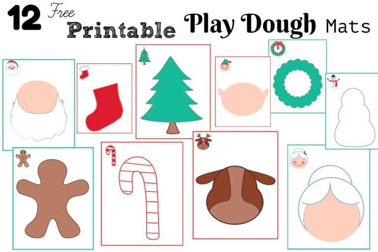Free Printable Christmas Play Dough Sensory Mats