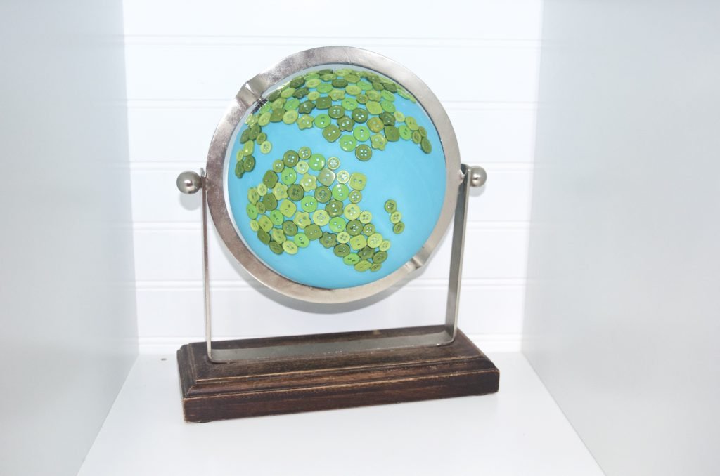 Tips for Re-purposing Globes DIY Button Globe