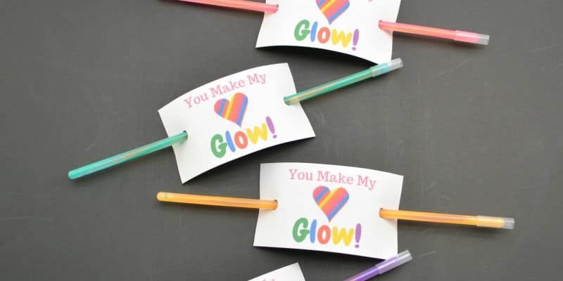 “You Make My Heart Glow” FREE Printable Valentine's Day Cards