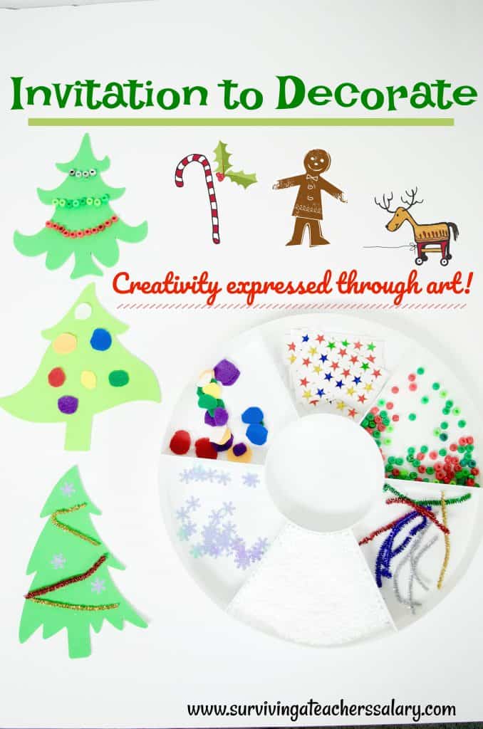 Invitation to Decorate a Christmas Tree Preschool Winter Craft Activity