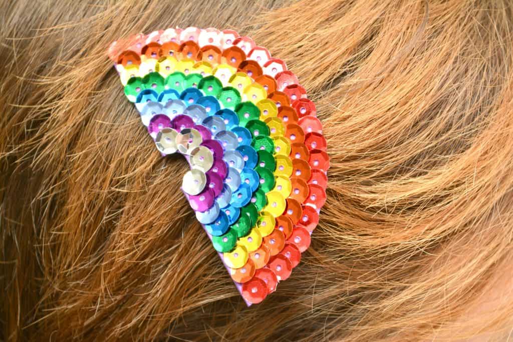 How to Make Your Own Rainbow Sequin Hair Clip for Girls