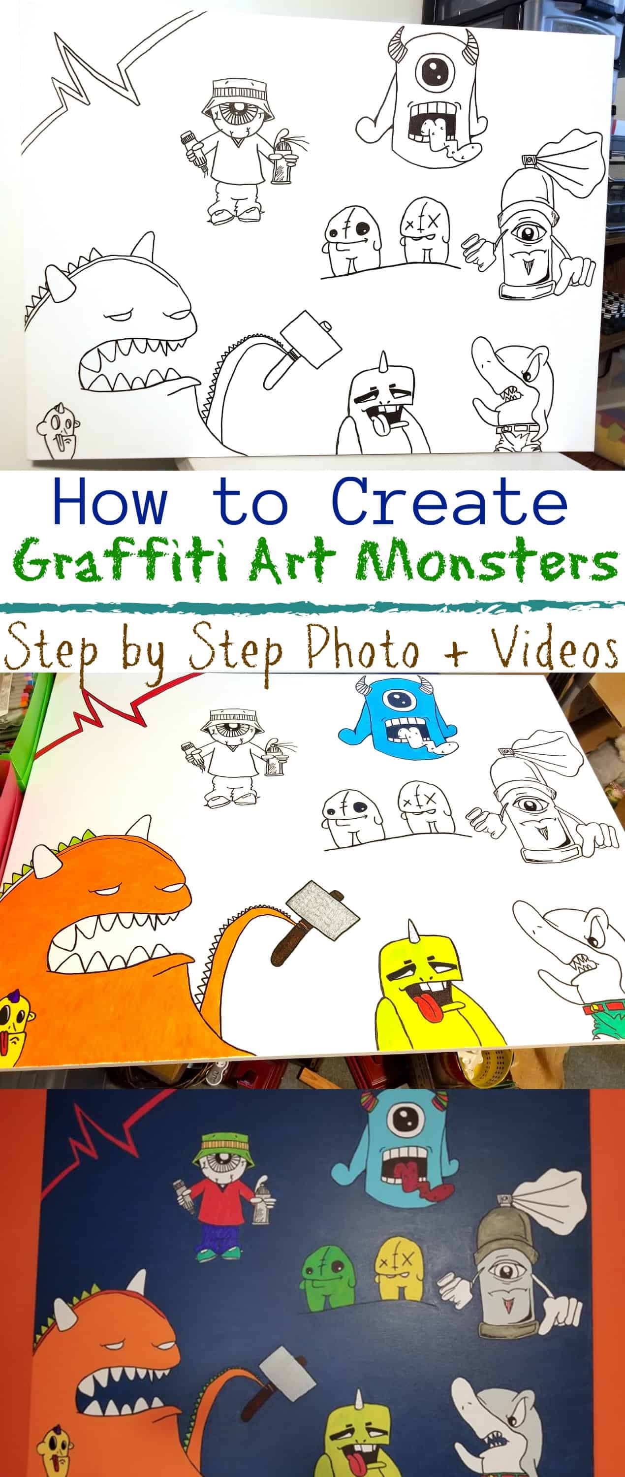 How to Make Your Own Graffiti Art Canvas Home Decor for Kids Bedrooms