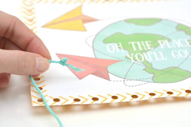 “Oh the Places You’ll Go” Dr. Seuss inspired Printable Lacing Activity
