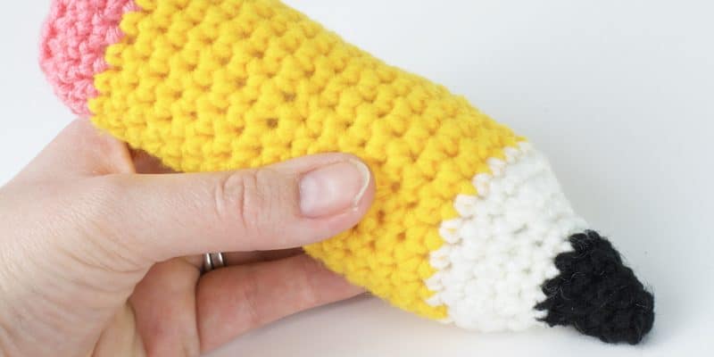 Back to School Pencil Crochet Pattern Plush Toy Reading Buddy