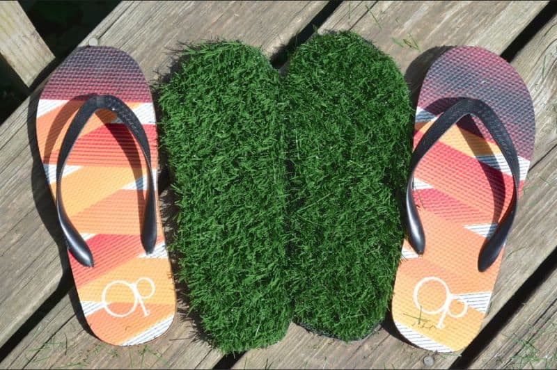 Grass Summer Flip Flops inserts with shoes