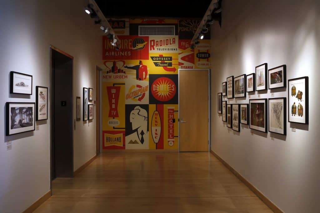 Pixar Studios art hallway