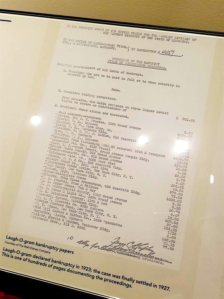 bankruptcy letter Walt Disney