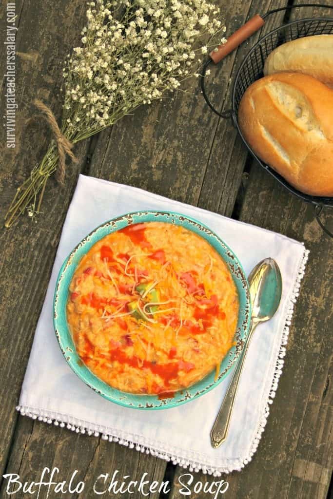 bowl of buffalo chicken soup dip