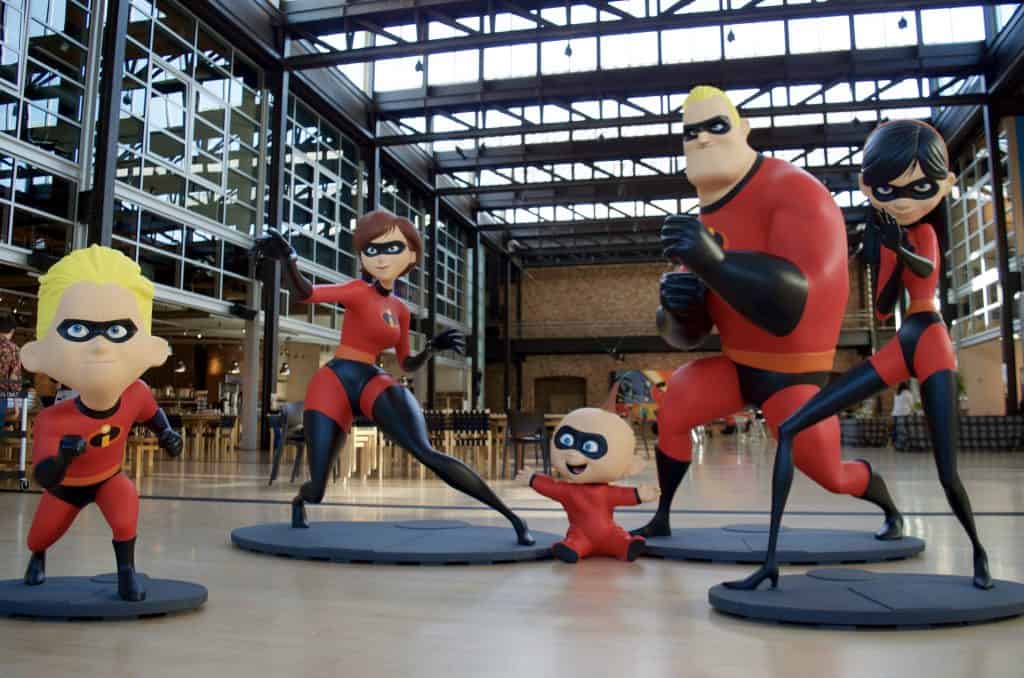 incredibles 2 family statues Pixar