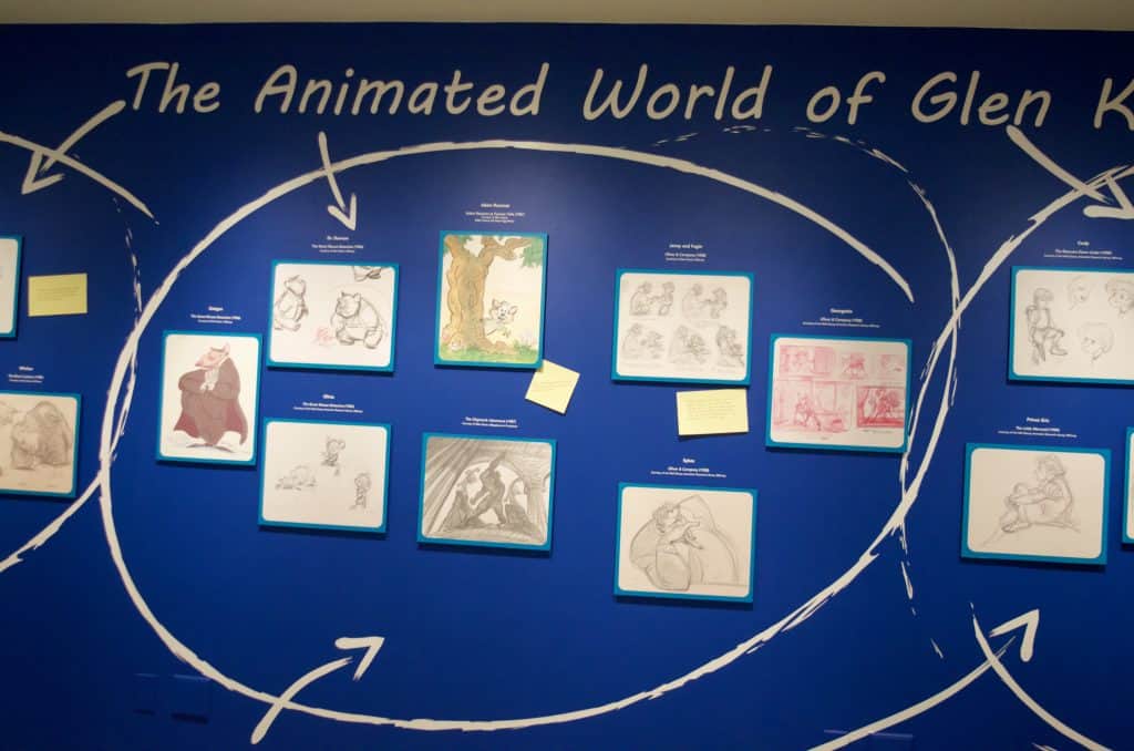 wall of animations by Glen Keane