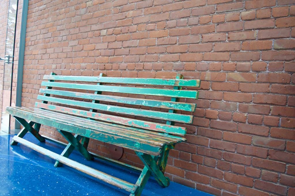 green weather bench of Walt Disney