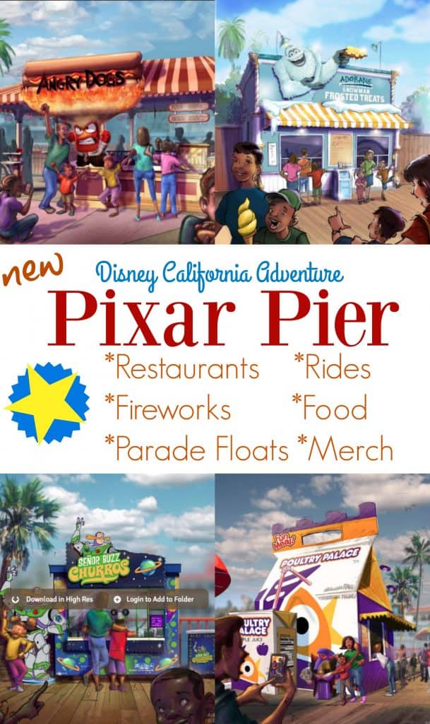 Pixar Pier restaurant collage