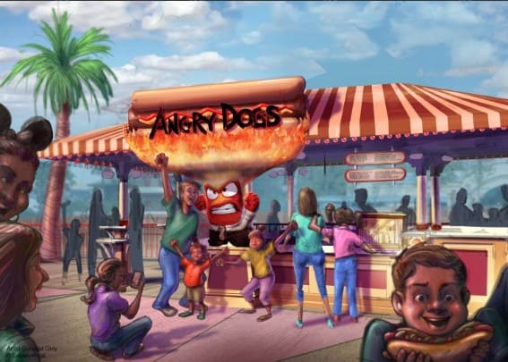 Angry Dogs restaurant at Pixar Pier