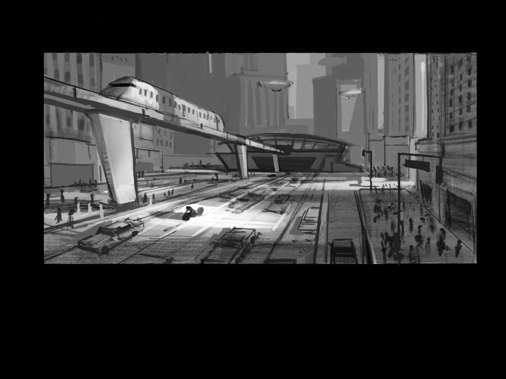 train concept art in Incredibles 2