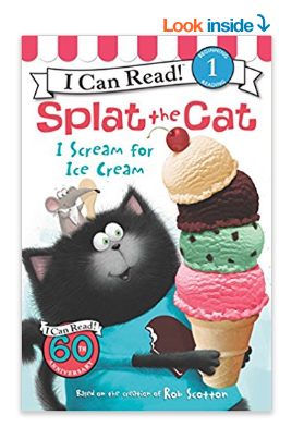 Reading Splat the Cat Ice Cream book