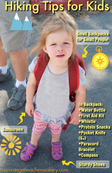 preschool girl with hiking backpack safety tips