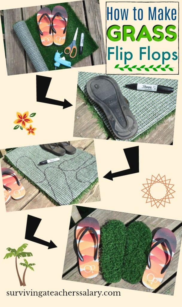 step by step tutorial how to make grass flip flops