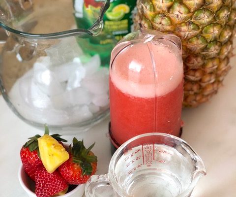 ingredients for strawberry lemonade drink