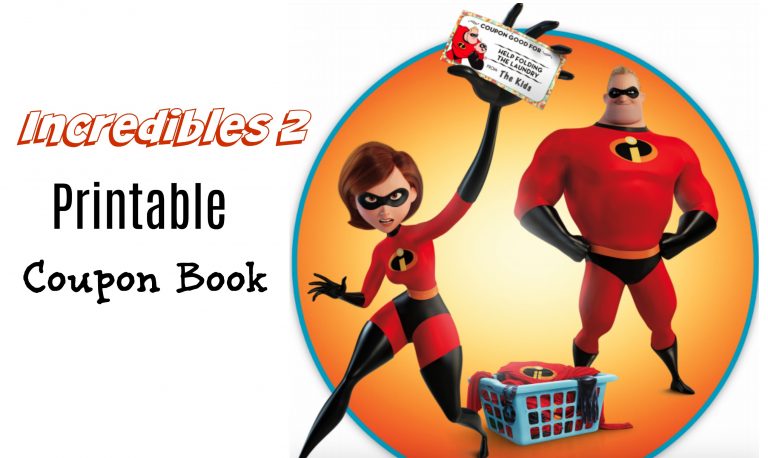 Printable Coupon Book for Kids: Incredibles 2 Superheroes