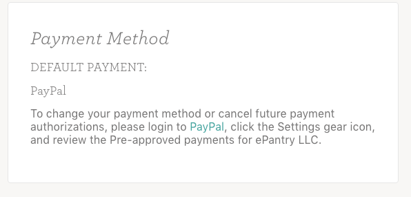 payment method at Grove Collaborative