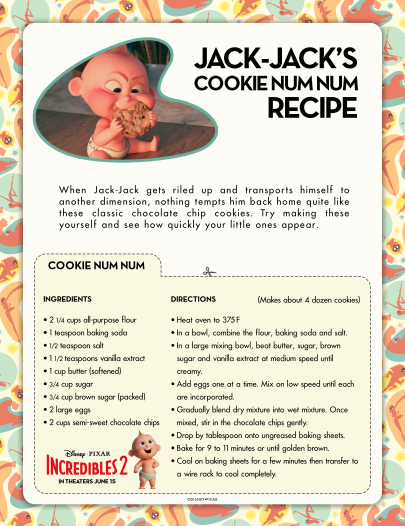 Jack Jack printable cookie recipe