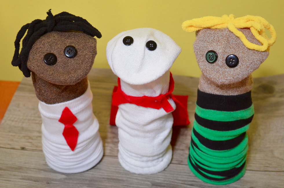 Captain Underpants sock puppets 