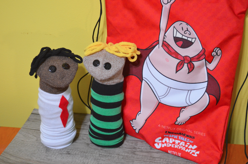 Captain Underpants sock puppets