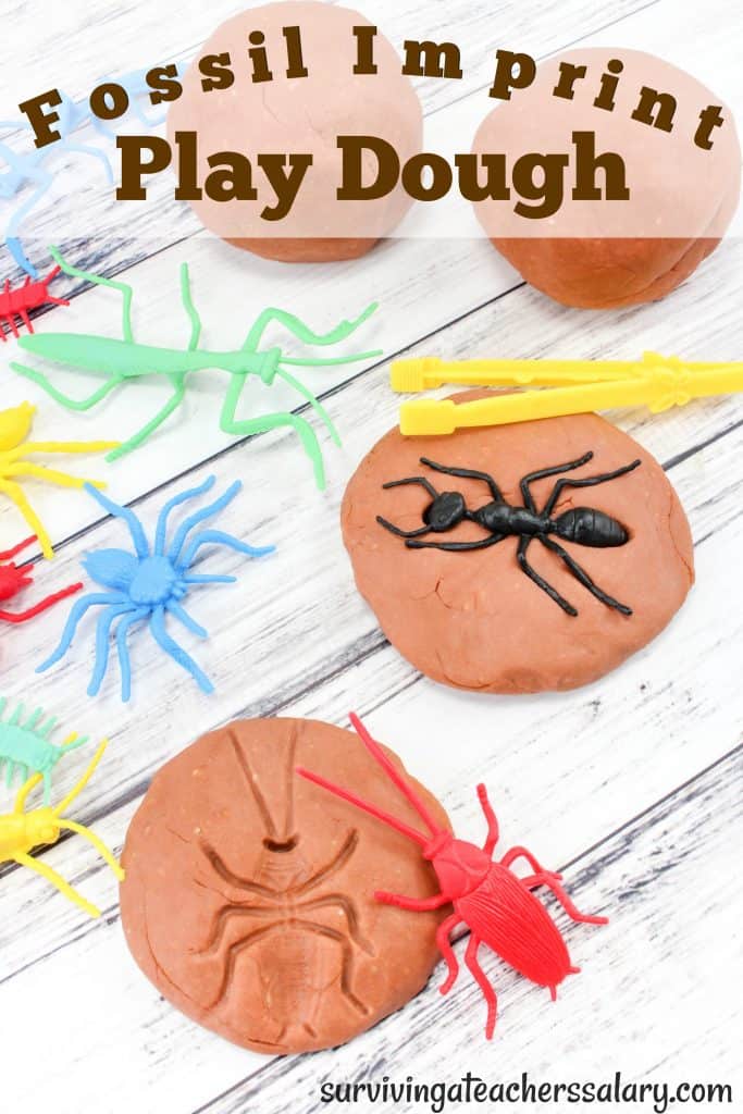 toy bugs in fossil play dough recipe