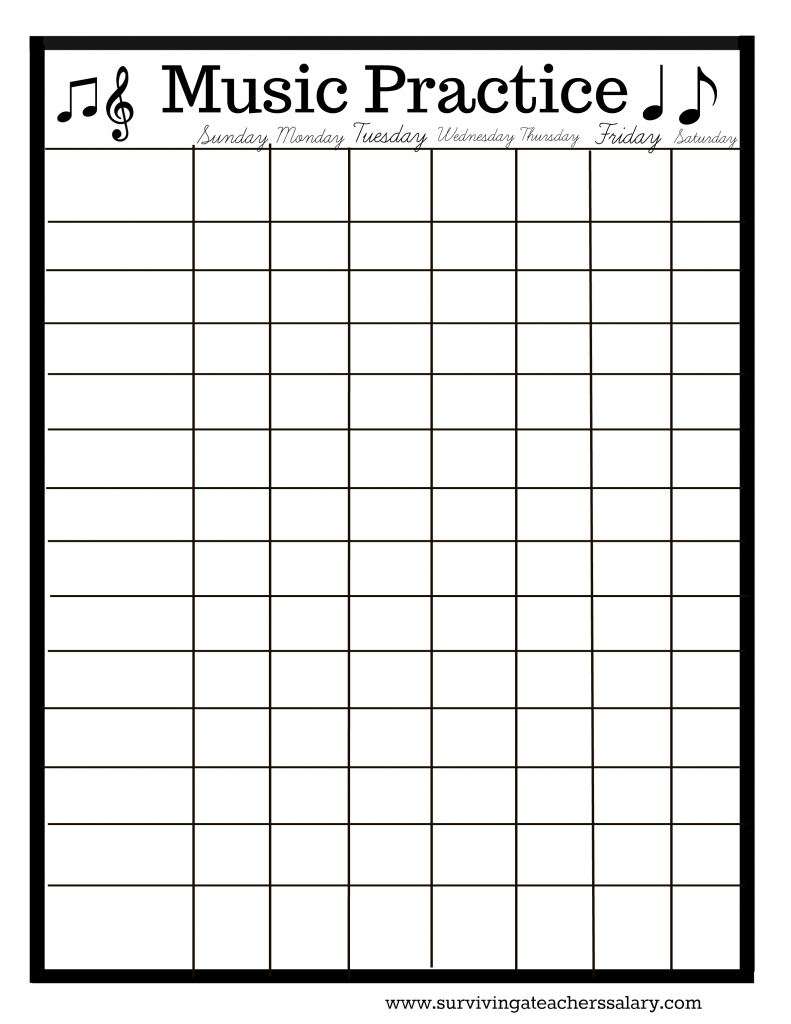 printable music practice sheet