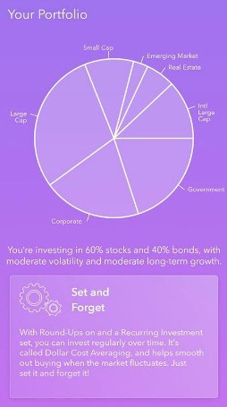 investment portfolio on Acorn app