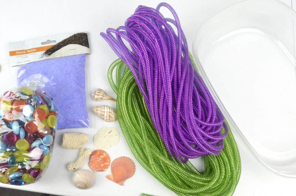 materials for mermaid sensory bin