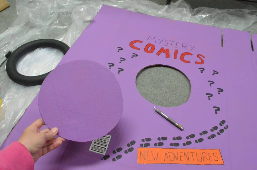 diy comic book costume cardboard box