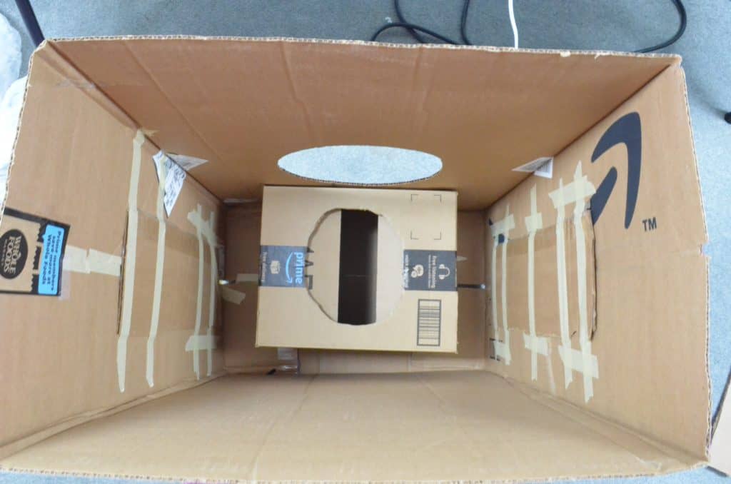 Amazon Prime box inside of cardboard box Boxtumes